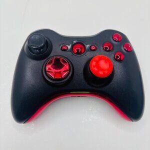 OEM Black & Red Microsoft Xbox 360 Wireless Controller 1403 - FOR PARTS
